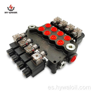 Válvula direccional solenoide hidráulica Z80 12V 4 carreras